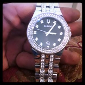 Bulova accent crystal mens watch